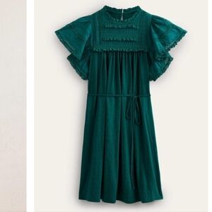 NWT Boden Green Trim Detail Jersey Mini Dress, Size 14